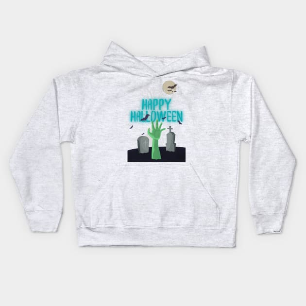 Hands emerging from the grave Kids Hoodie by Azujark 